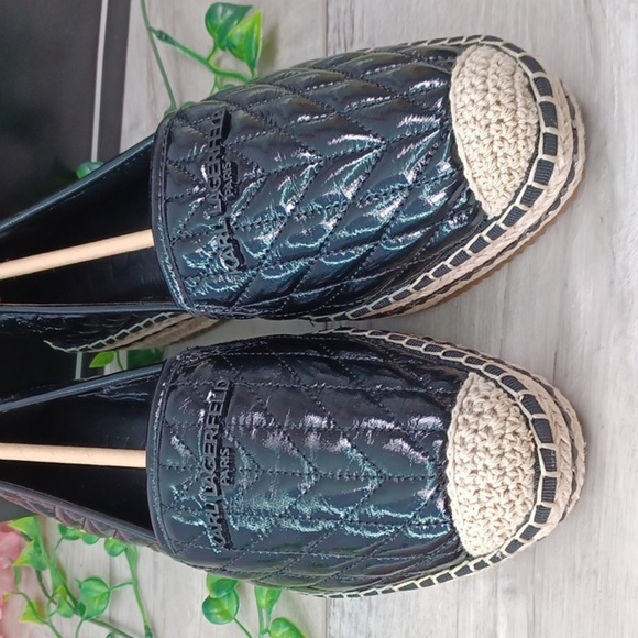 KARL LAGERFELD PARIS Desta Slip-On Espadrille Platform Flats NIB - Picture 4 of 8